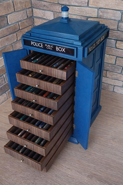TARDIS Inspired Fountain Pen Cabinet