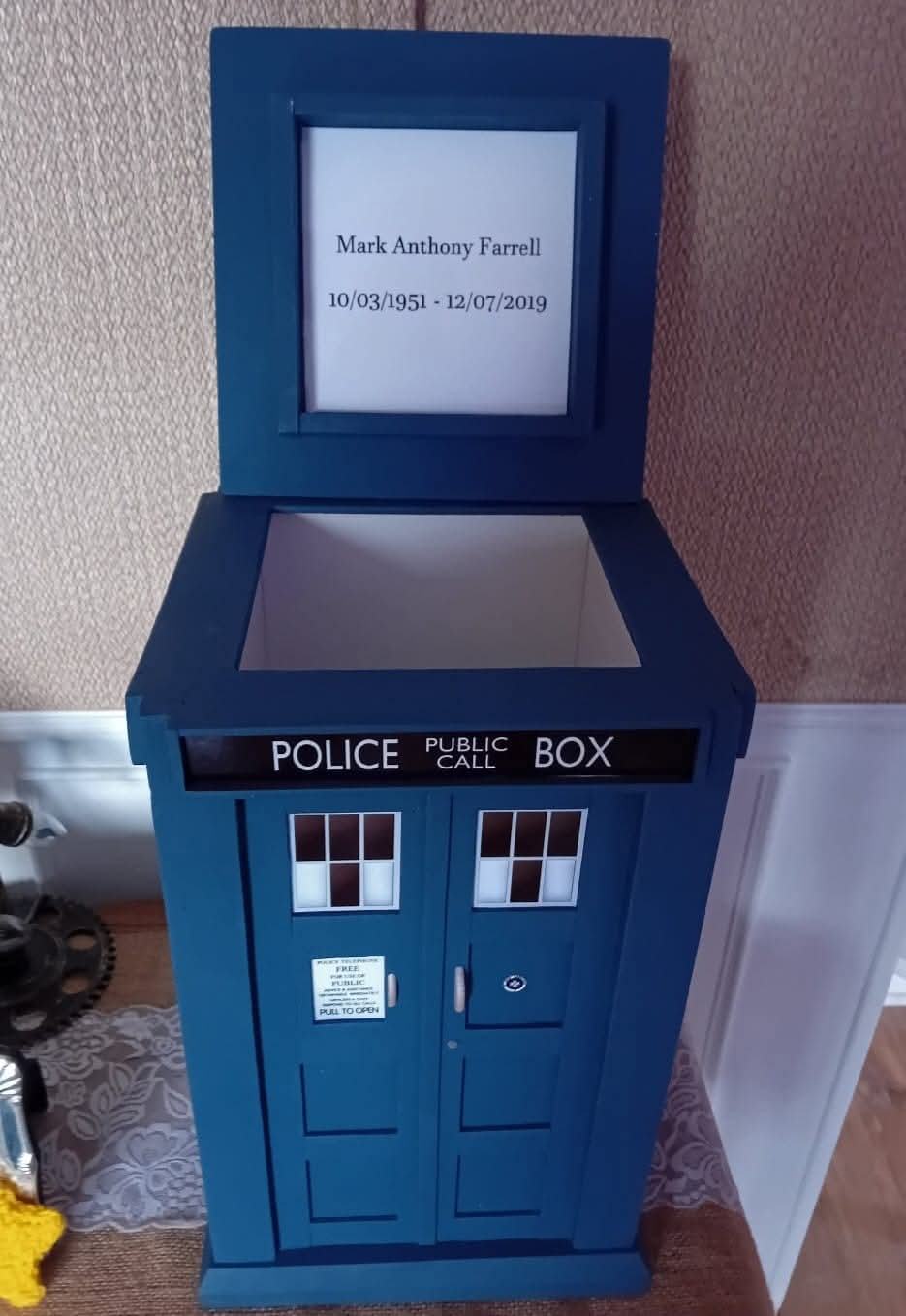 TARDIS Inspired Top Opening Cabinet