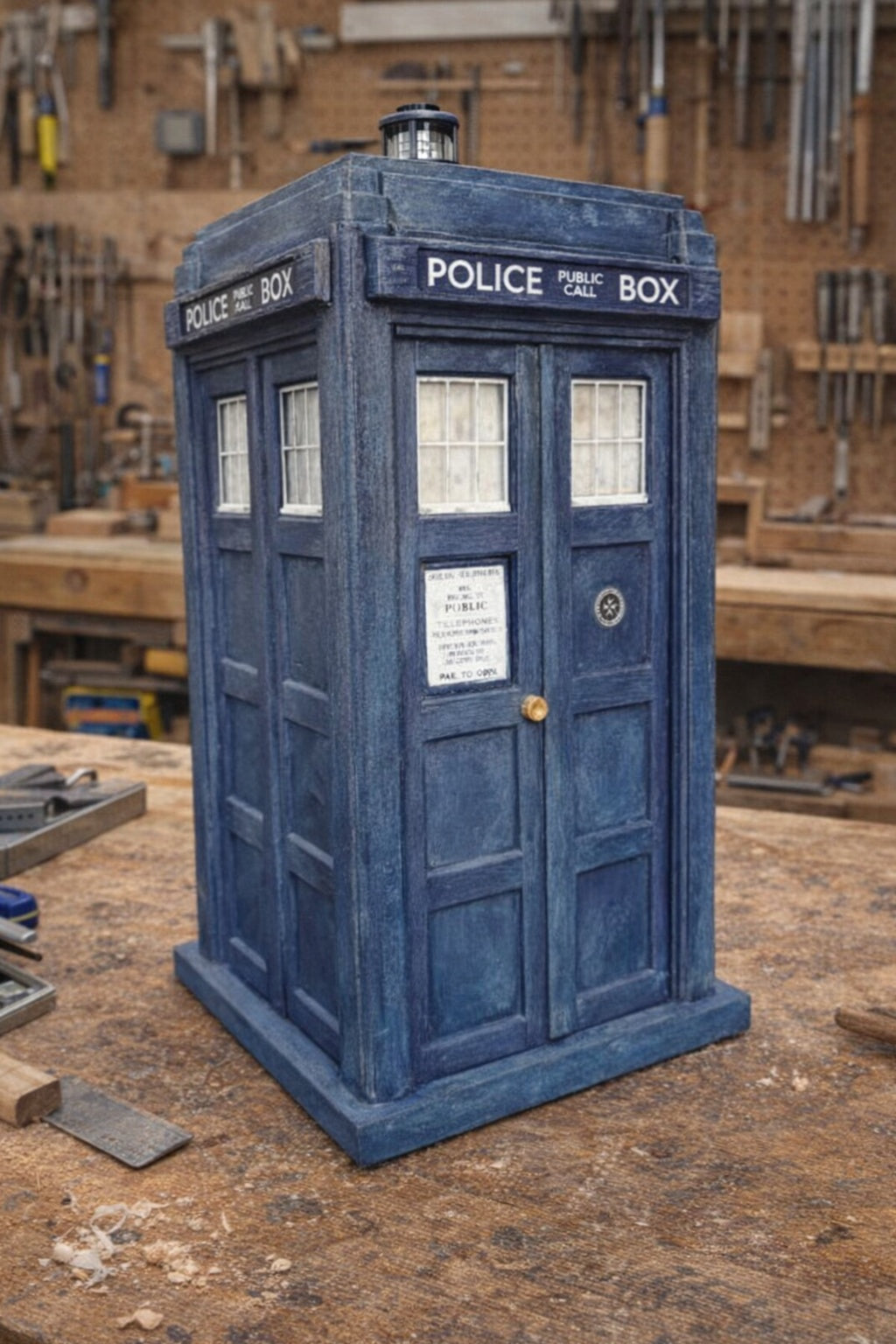 TARDIS Inspired Top Opening Cabinet